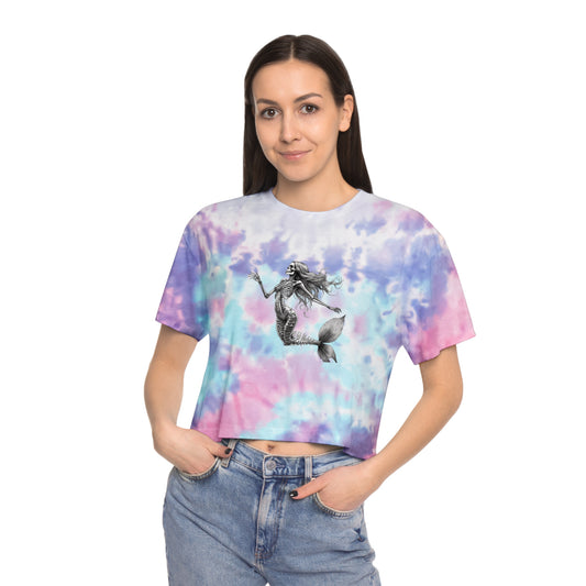 WOMEN'S Tie-Dye Crop Tee: Basic Logo